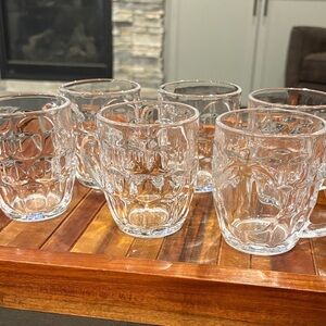 Thumbprint Dimpled Beer Coffee Mugs Set of 6